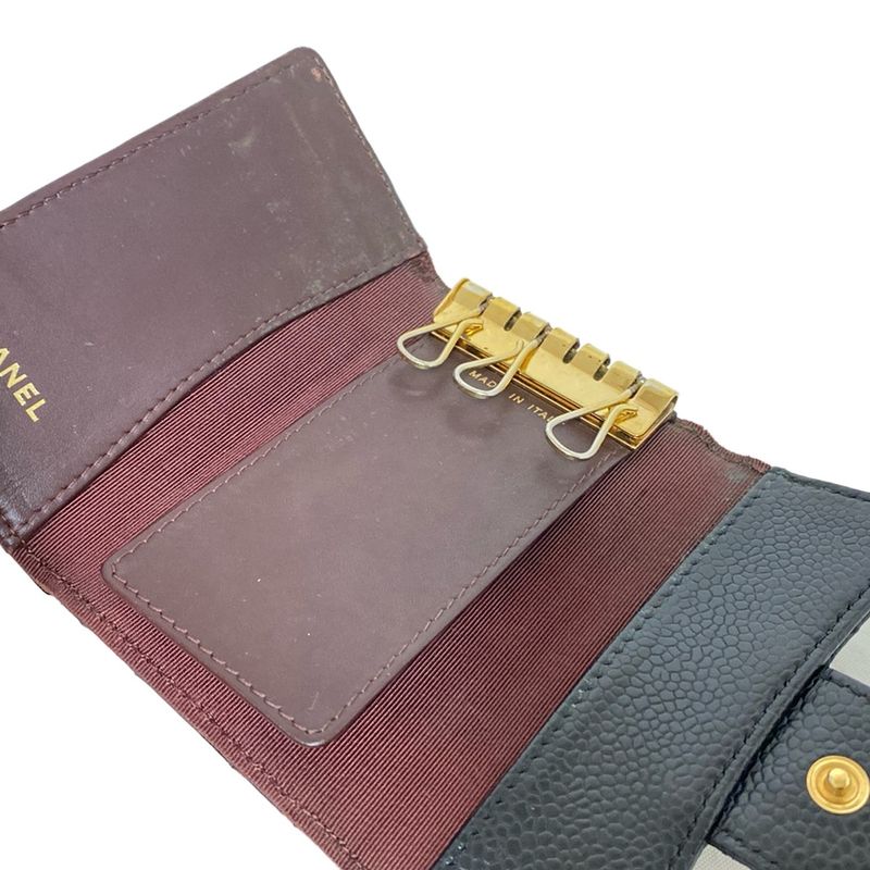 Chanel Key Case Matelasse A31503 Black 6 Hooks Coco Mark Gold Hardware