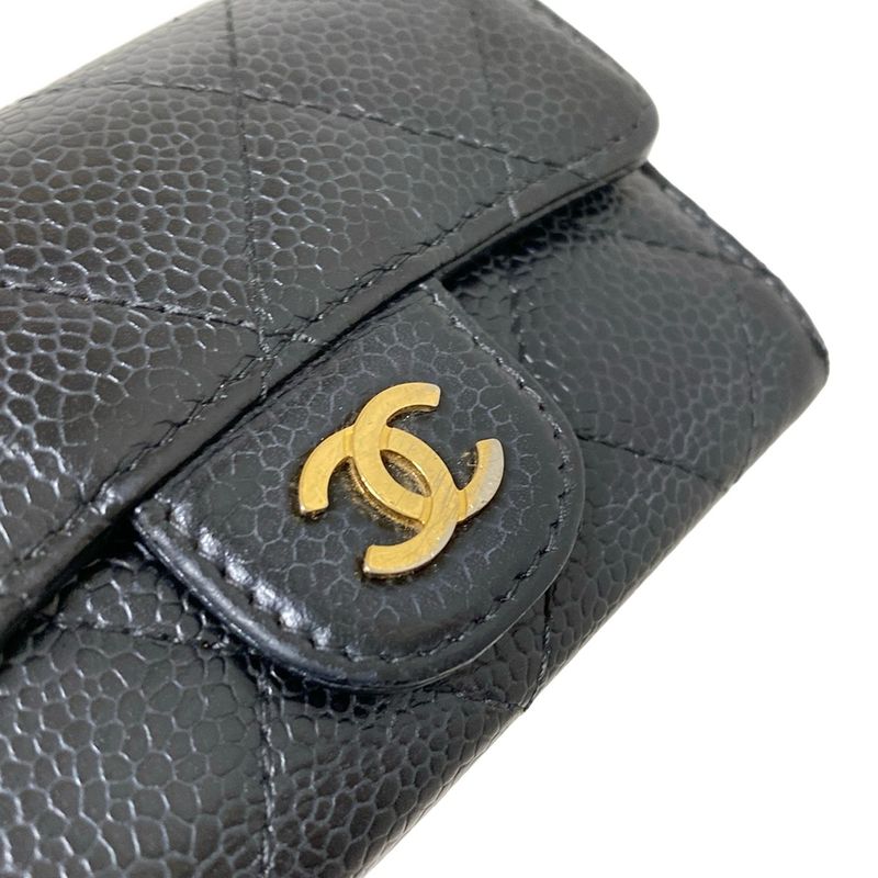Chanel Key Case Matelasse A31503 Black 6 Hooks Coco Mark Gold Hardware