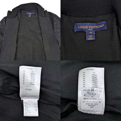 Louis Vuitton Embossed Monogram Zip Up Jacket Black Size 40 Outerwear