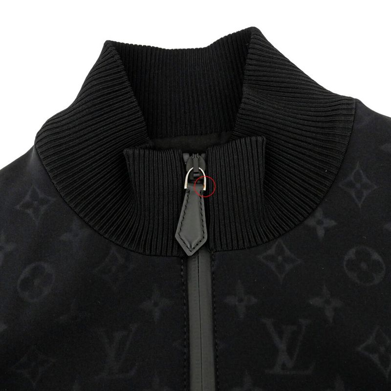 Louis Vuitton Embossed Monogram Zip Up Jacket Black Size 40 Outerwear