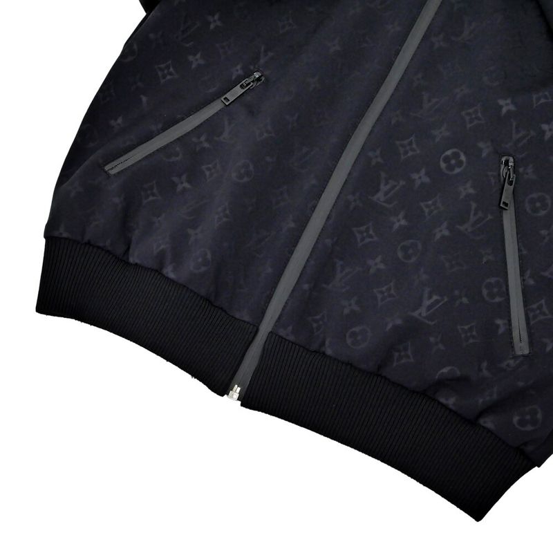 Louis Vuitton Embossed Monogram Zip Up Jacket Black Size 40 Outerwear