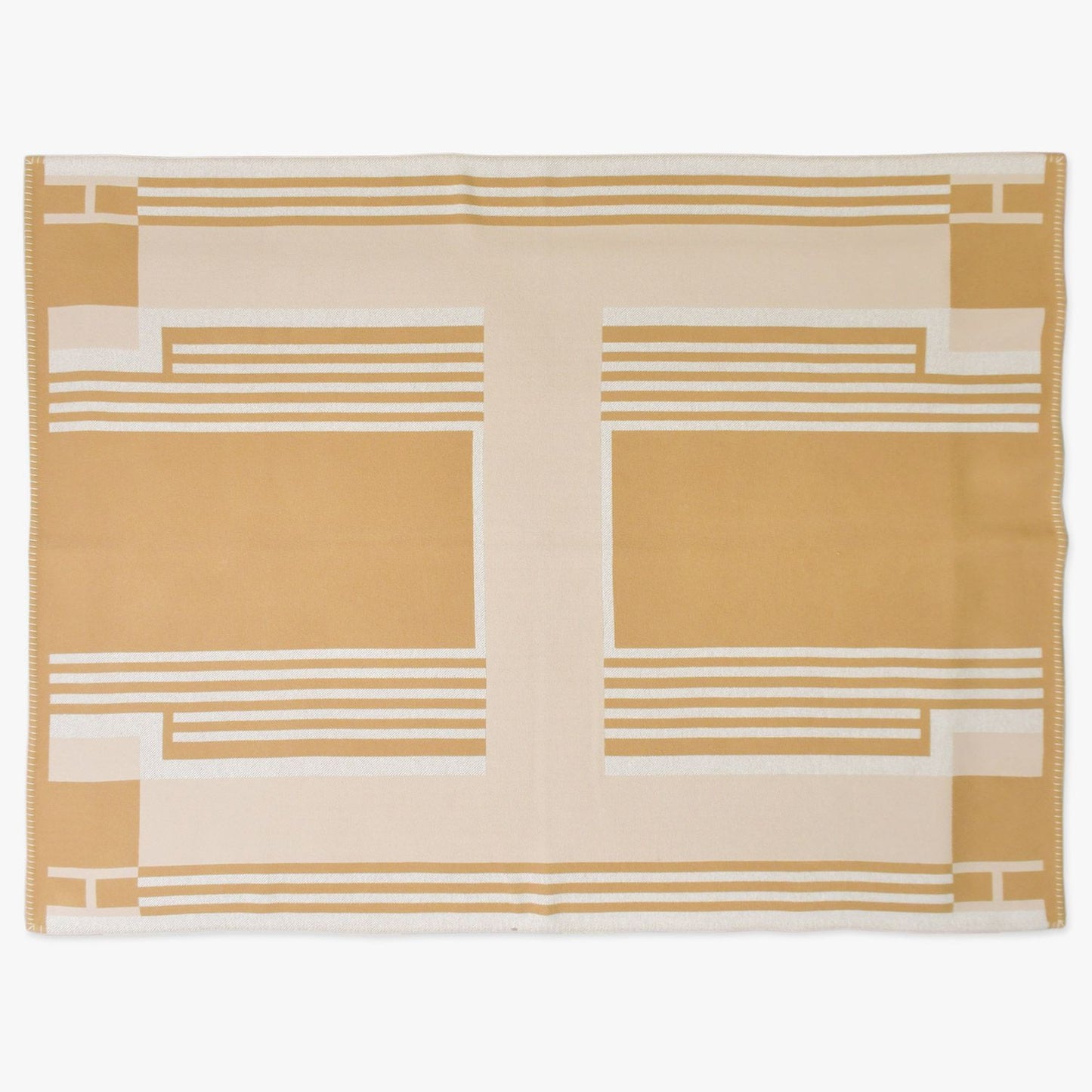 Hermes Avalon Blanket Beige Brown Wool Cashmere