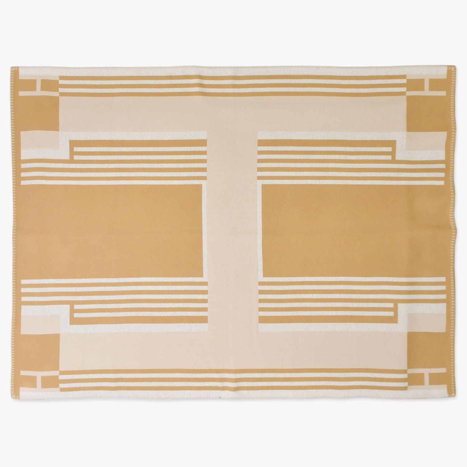 Hermes Avalon Blanket Beige Brown Wool Cashmere