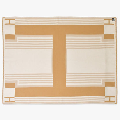 Hermes Avalon Blanket Beige Brown Wool Cashmere — view 2