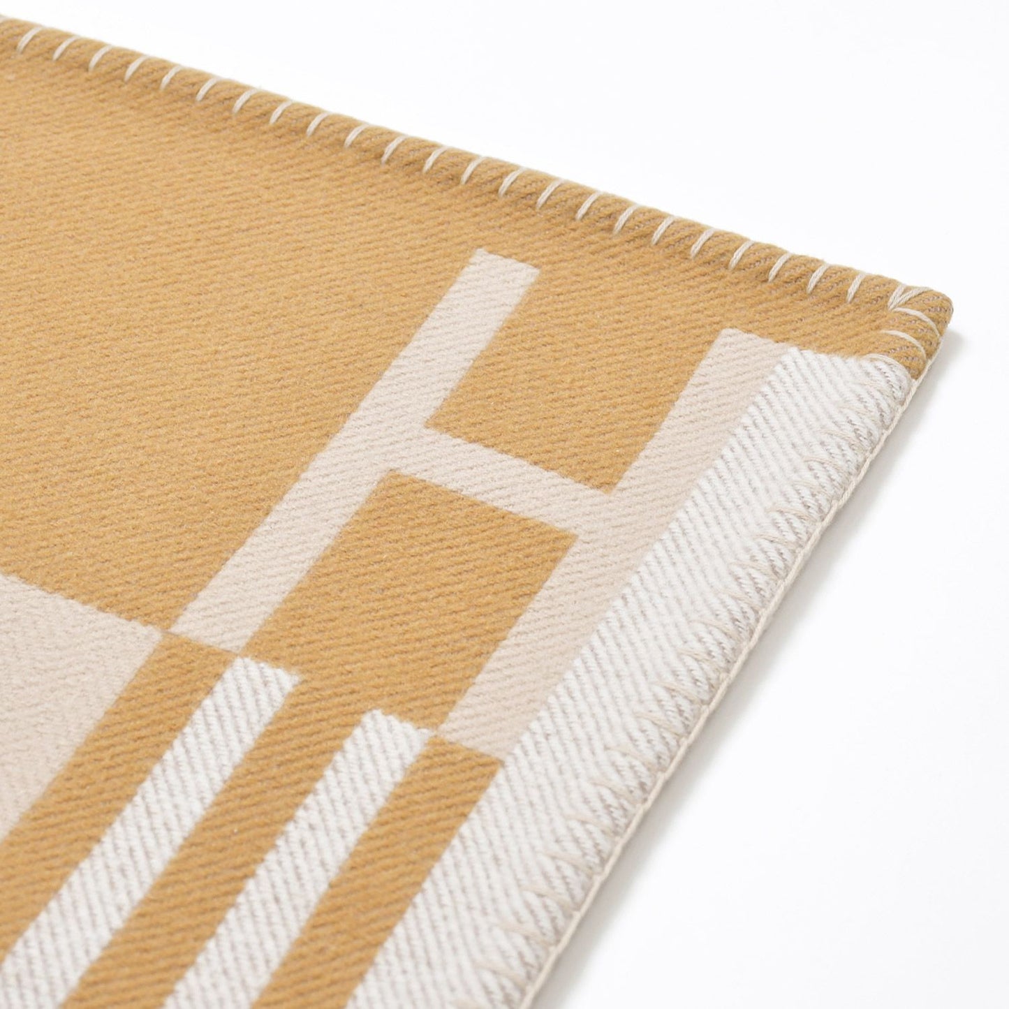 Hermes Avalon Blanket Beige Brown Wool Cashmere — view 7