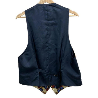Christian Dior Monsieur Vest Size M Men's - Navy X Yellow X Multi Silk