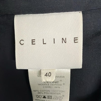 Celine Coat Size 40 M Women's - Dark Navy Long Sleeve Spring Autumn