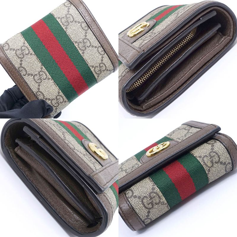 Gucci 598662 Offdia GG Supreme Jelly Line Wallet Bifold Wallet Beige