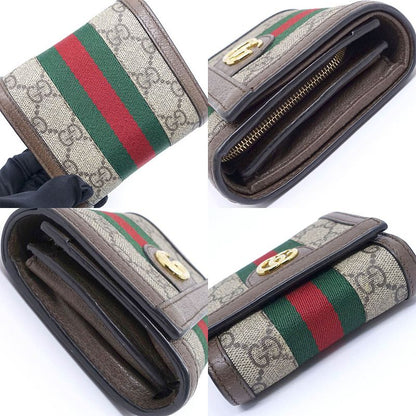 Gucci 598662 Offdia GG Supreme Jelly Line Wallet Bifold Wallet Beige