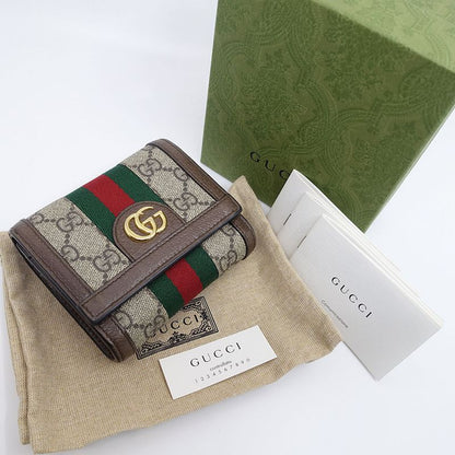 Gucci 598662 Offdia GG Supreme Jelly Line Wallet Bifold Wallet Beige