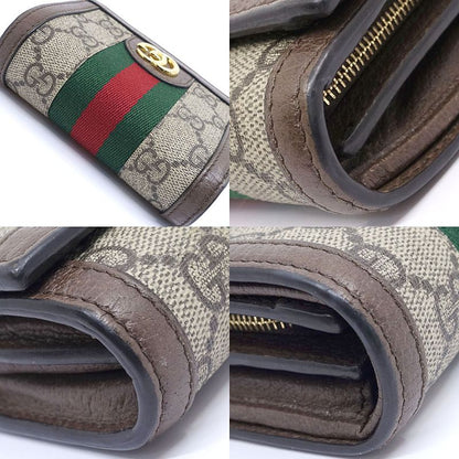 Gucci 598662 Offdia GG Supreme Jelly Line Wallet Bifold Wallet Beige