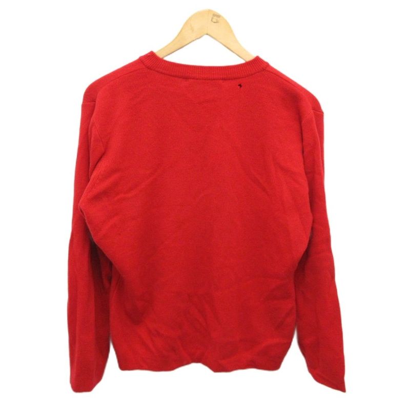 Christian Dior Cardigan Knit Bijou Button Red M