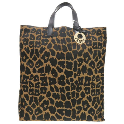 Fendi Leopard Pattern 8bh173-Gt6 Canvas Leather Brown Tote Bag 0708 Fendi