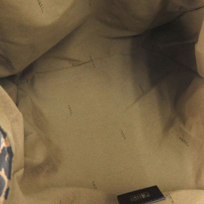 Fendi Leopard Pattern 8bh173-Gt6 Canvas Leather Brown Tote Bag 0708 Fendi