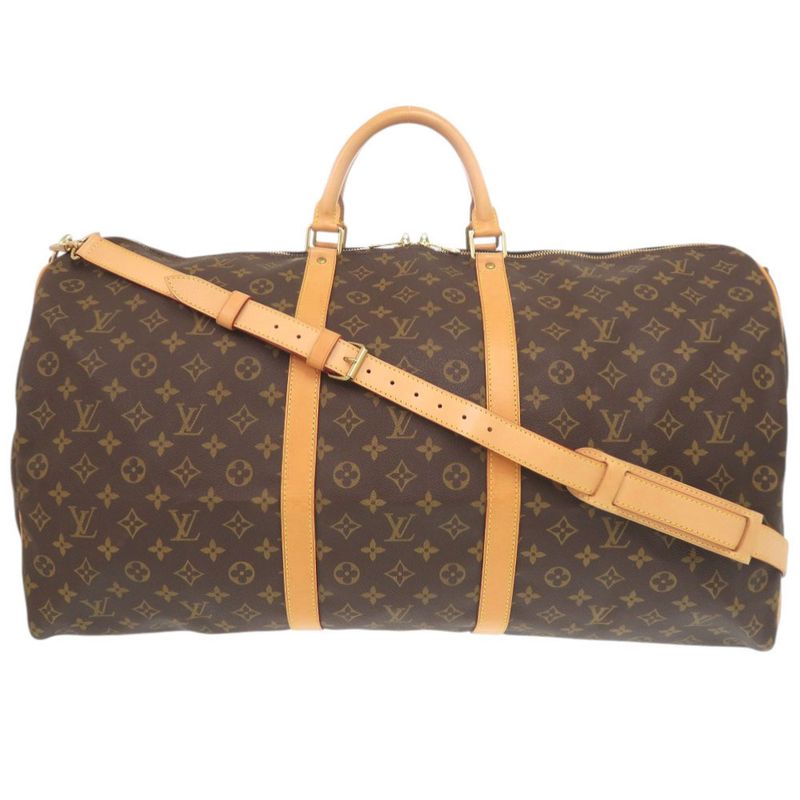 Louis Vuitton Keepall Bandouliere 60 Monogram M41412 Brown Boston Bag LV 0950
