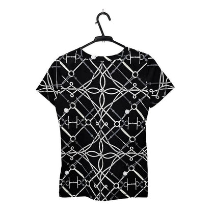 Hermes T-shirt Perfect Course Black White Size 34 Cotton Short Sleeve