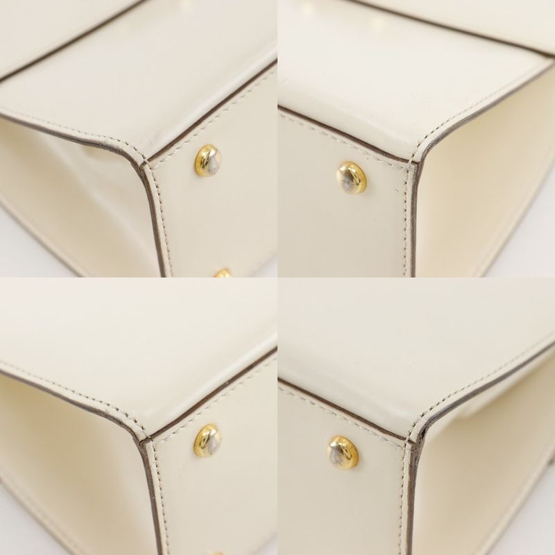 Celine 2way Shoulder Vintage Calf White Women's Handbag