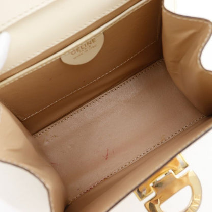 Celine 2way Shoulder Vintage Calf White Women's Handbag