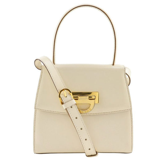 Celine 2way Shoulder Vintage Calf White Women's Handbag
