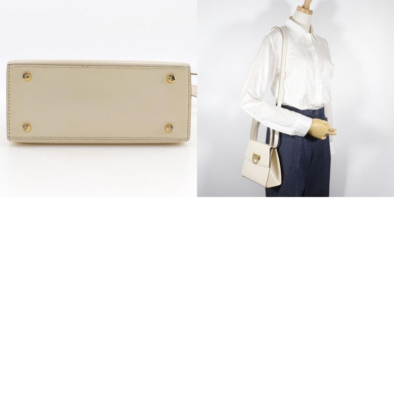 Celine 2way Shoulder Vintage Calf White Women's Handbag