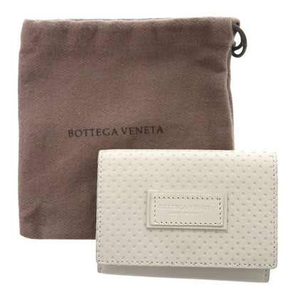 Bottega Veneta Leggero Compact Wallet 515385 Calf Bianco Mist Ivory Tri-Fold