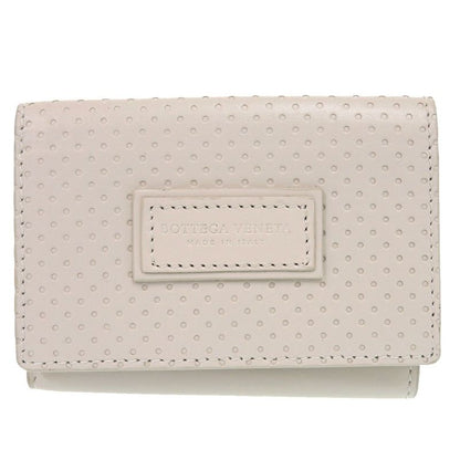Bottega Veneta Leggero Compact Wallet 515385 Calf Bianco Mist Ivory Tri-Fold
