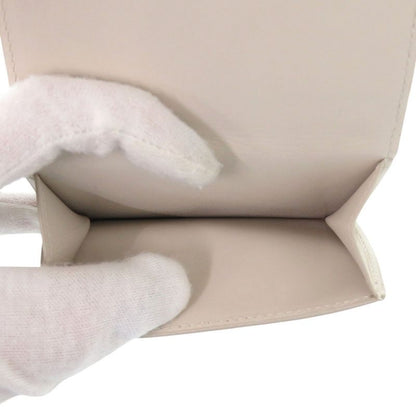 Bottega Veneta Leggero Compact Wallet 515385 Calf Bianco Mist Ivory Tri-Fold