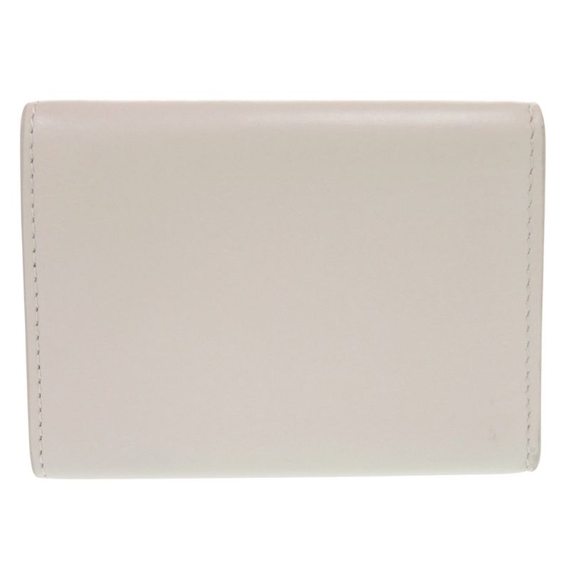 Bottega Veneta Leggero Compact Wallet 515385 Calf Bianco Mist Ivory Tri-Fold