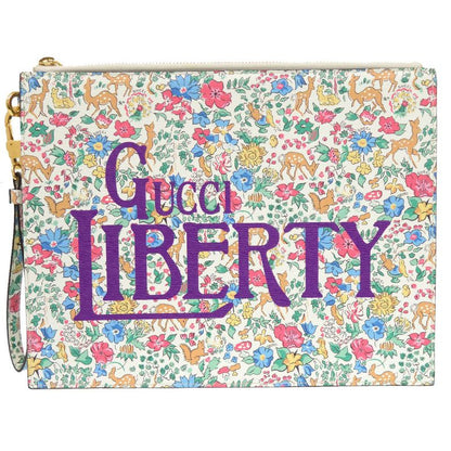 Gucci Liberty Collaboration Floral Pattern 636252 Leather White Light Blue