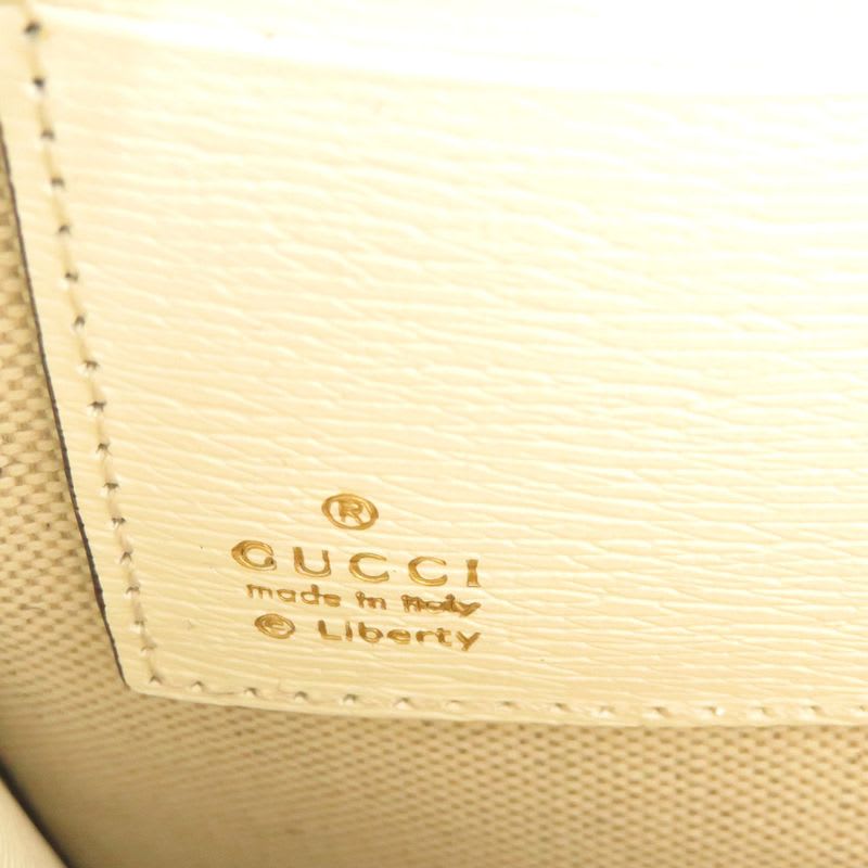 Gucci Liberty Collaboration Floral Pattern Leather White Light Blue