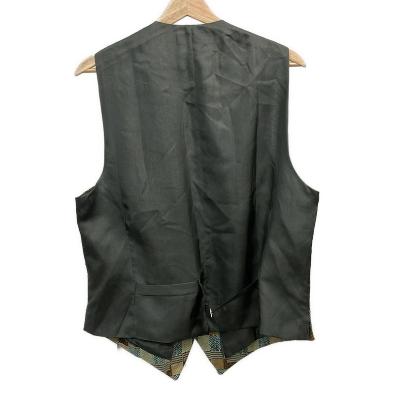 Christian Dior Monsieur Vest Size 48 XL Men's - Gray X Beige X Multi Silk Plaid