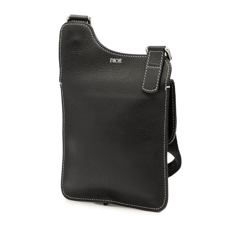 Dior Saddle Bag Crossbody Shoulder Bag Black Leather Women's Dior
