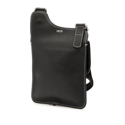 Dior Saddle Bag Crossbody Shoulder Bag Black Leather Women's Dior