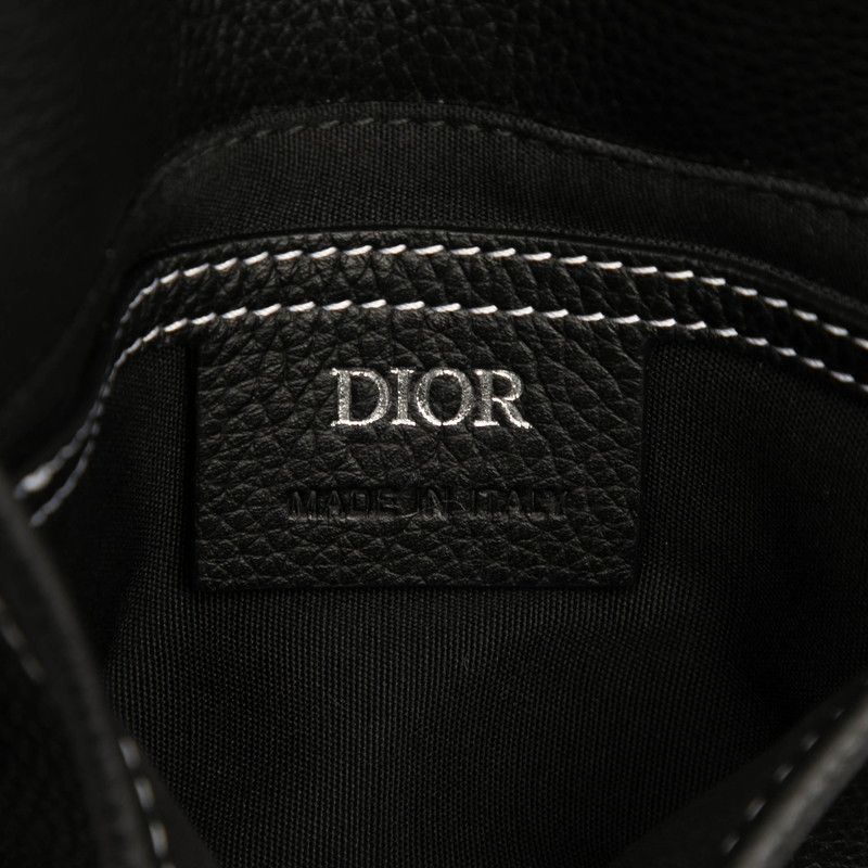 Dior Saddle Bag Crossbody Shoulder Bag Black Leather Women's Dior