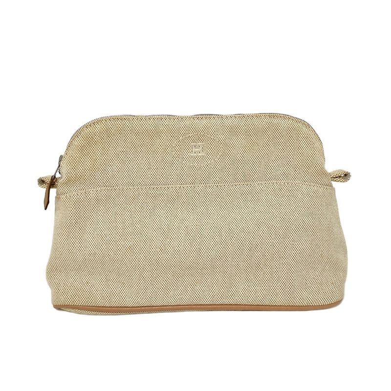 Hermes Pouch Bolide Pouch 25 Beige X Light Brown Leather