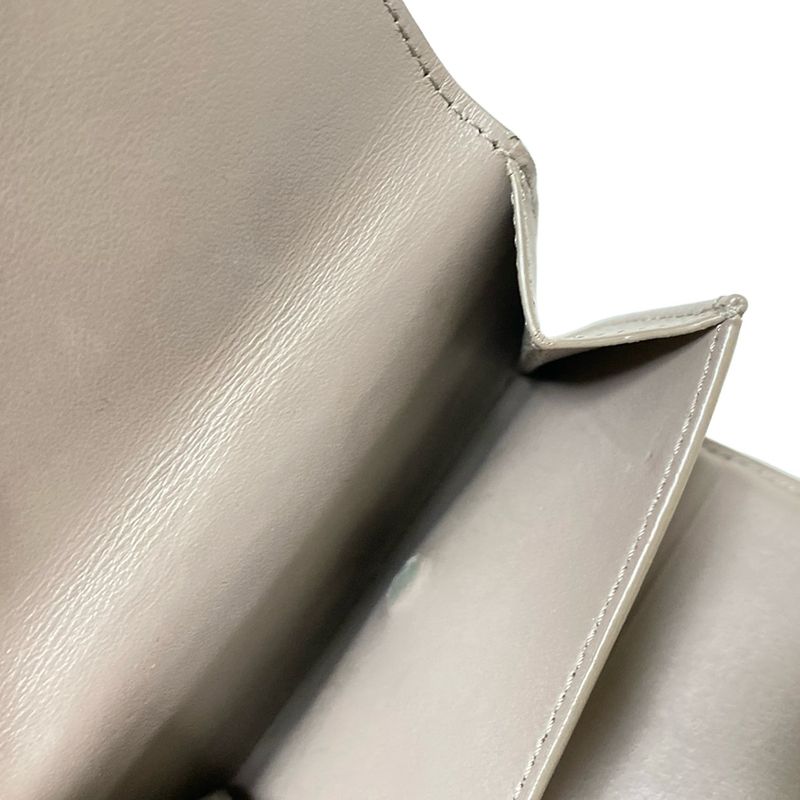Celine Trifold Wallet Small Trifold Wallet Gray Beige Leather