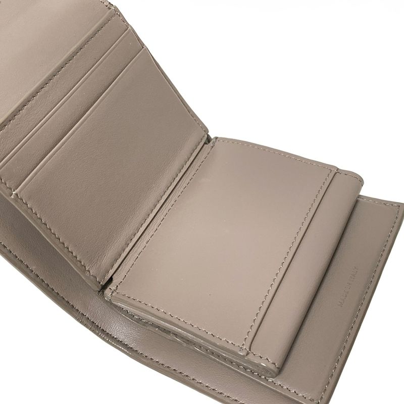 Celine Trifold Wallet Small Trifold Wallet Gray Beige Leather