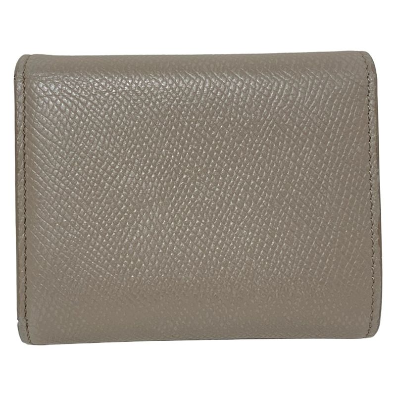Celine Trifold Wallet Small Trifold Wallet Gray Beige Leather