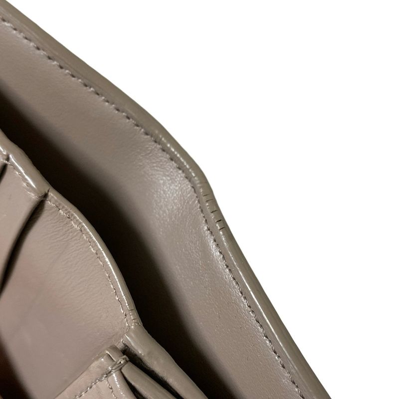 Celine Trifold Wallet Small Trifold Wallet Gray Beige Leather