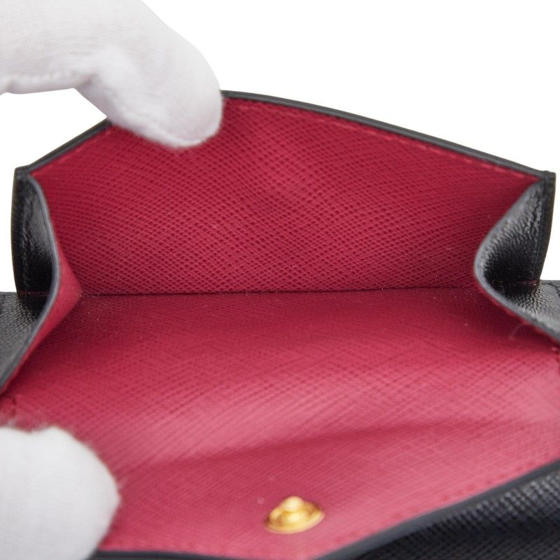 Prada Logo 1mh021 Black Sapphire Leather Women's Prada