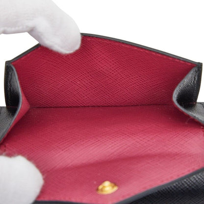 Prada Logo 1mh021 Black Sapphire Leather Women's Prada