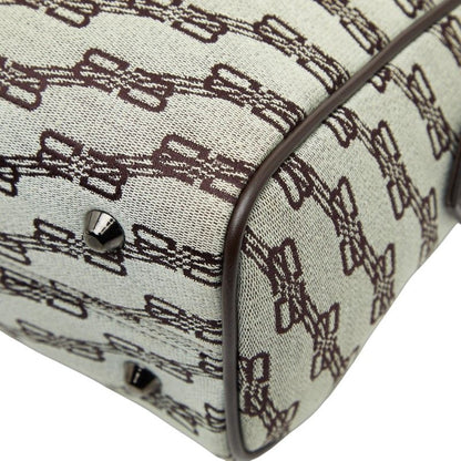 Balenciaga BB Logo Tote Bag Handbag Brown Canvas Leather Women's Balenciaga