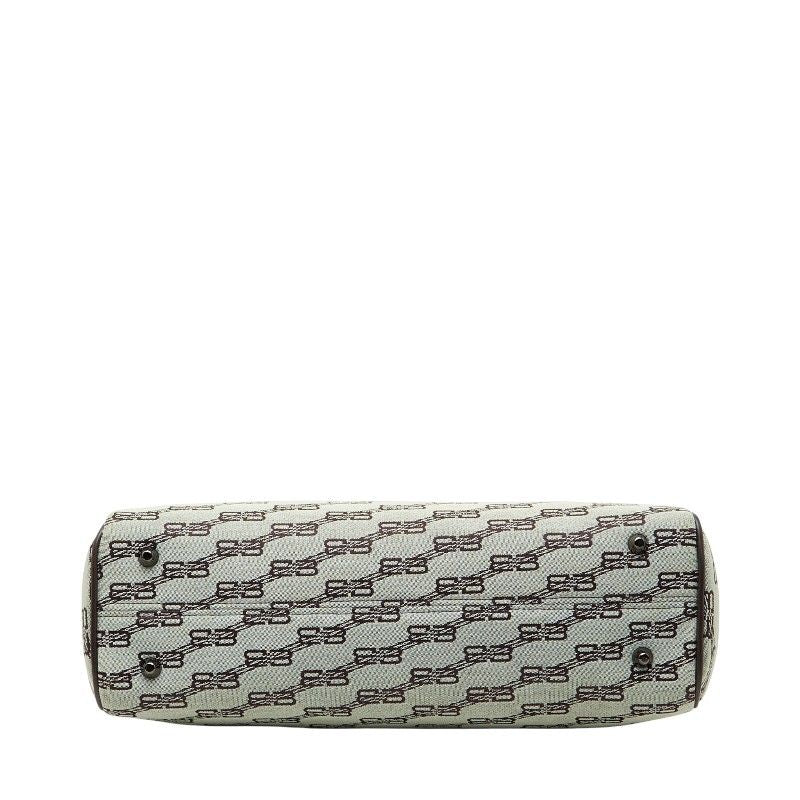 Balenciaga BB Logo Tote Bag Handbag Brown Canvas Leather Women's Balenciaga