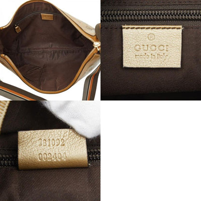 Gucci GG Crystal Sherry Line Crossbody Shoulder Bag 181092 Gold Brown Gray
