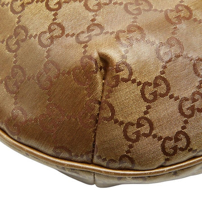 Gucci GG Crystal Sherry Line Crossbody Shoulder Bag 181092 Gold Brown Gray