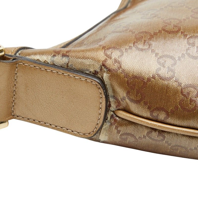 Gucci GG Crystal Sherry Line Crossbody Shoulder Bag 181092 Gold Brown Gray