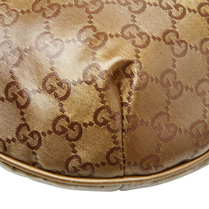 Gucci GG Crystal Sherry Line Crossbody Shoulder Bag 181092 Gold Brown Gray