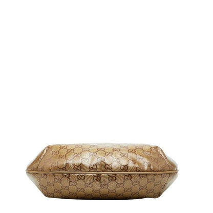 Gucci GG Crystal Sherry Line Crossbody Shoulder Bag 181092 Gold Brown Gray