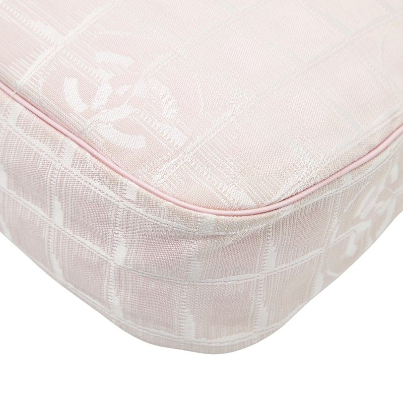 Chanel New Travel Line One Shoulder Bag Pink Nylon Leather Women's Chanel