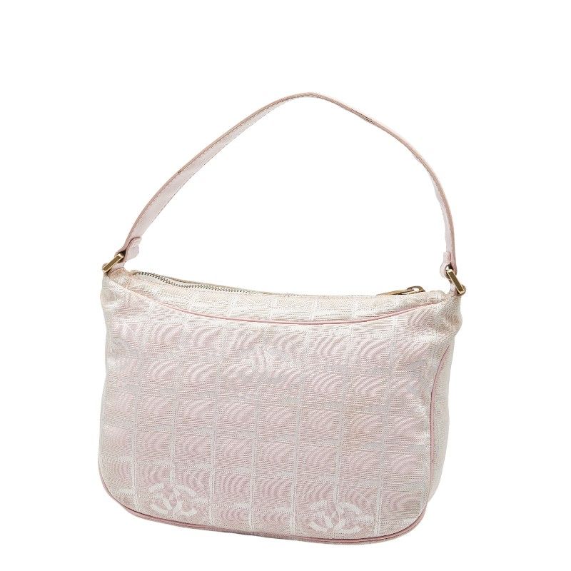 Chanel New Travel Line One Shoulder Bag Pink Nylon Leather Women's Chanel